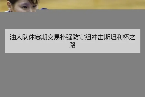 油人队休赛期交易补强防守组冲击斯坦利杯之路